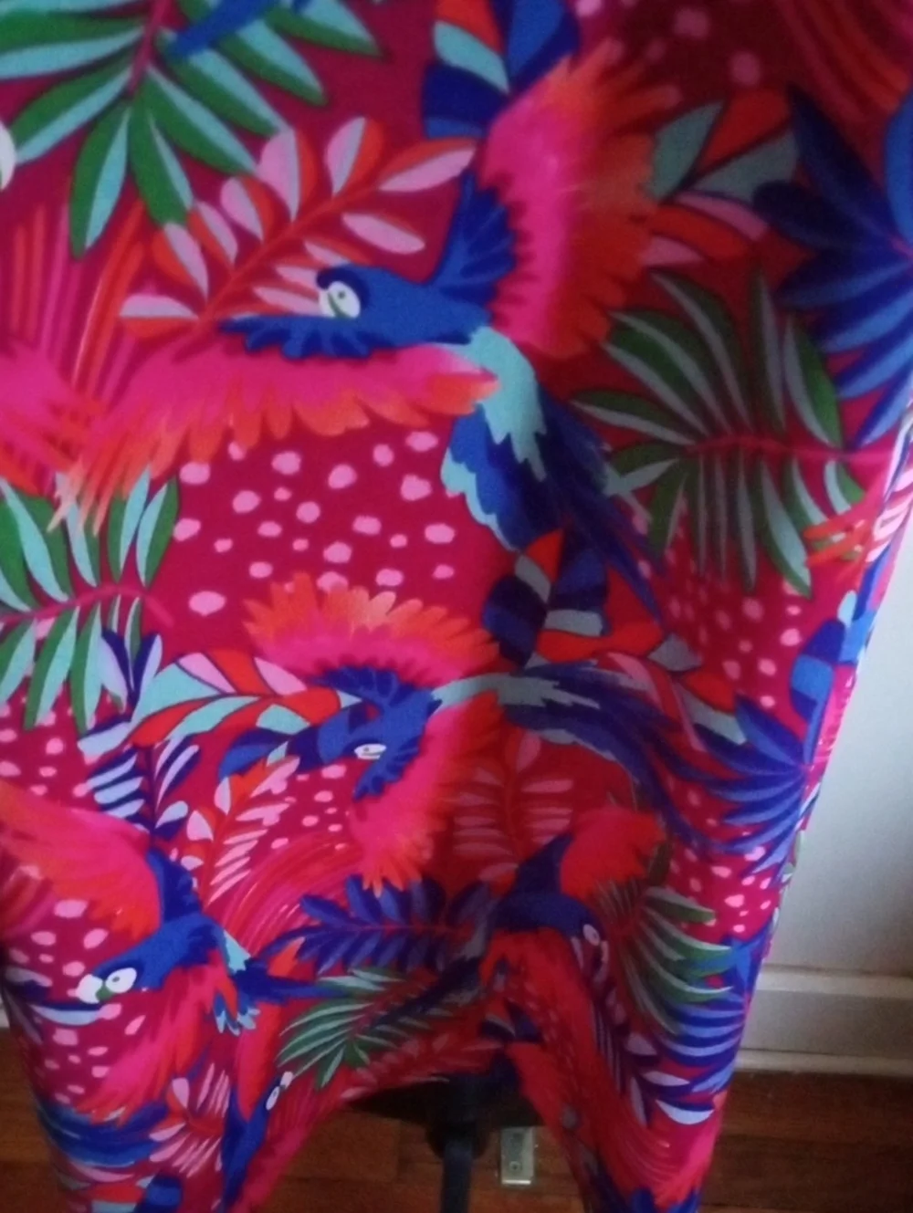 Tropical Off-Shoulder Ruffle Dress - Bright Pink Multi - Picture 4 of 11